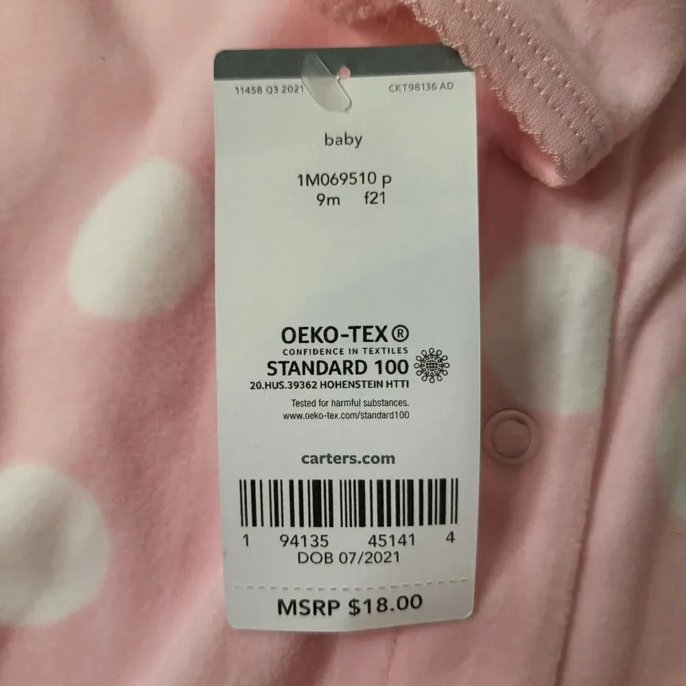 Carters 6-9 Months Outfits New With Tag Long Sleeve Pink Sleeper navy Blue Dress